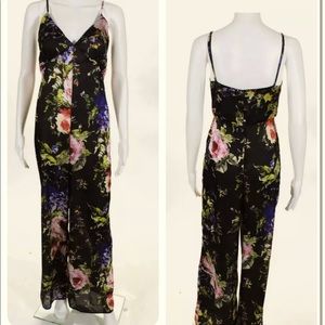 NWOT Jay Godfrey floral cocktail Jumpsuit Size 2 Black $ 437 style # 10606361